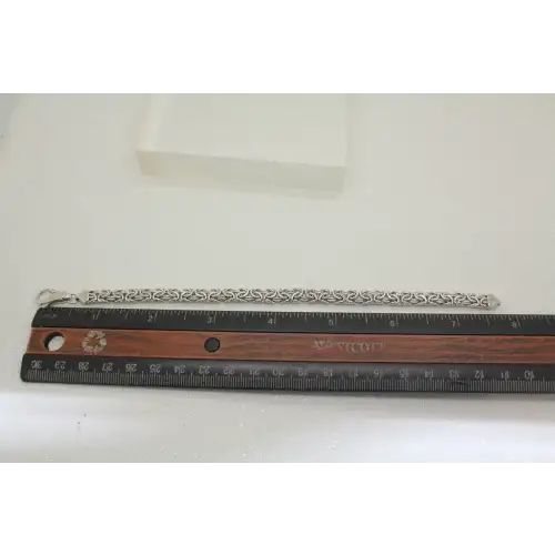 Signed AK TURKEY .925 S.S. FLATTENED BYZANTINE bracelet 8