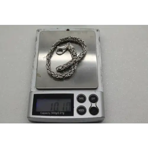 Signed AK TURKEY .925 S.S. FLATTENED BYZANTINE bracelet 8