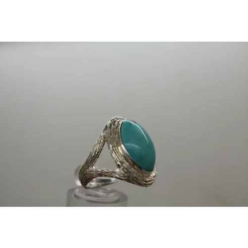 Signed BJ .925 S.S. TURQUOISE SPLIT SHANK ring size 9.75