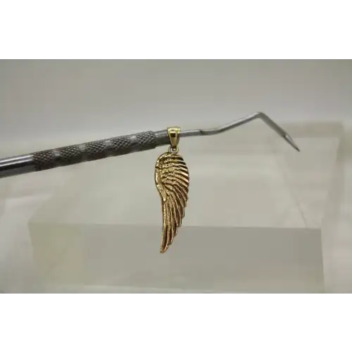 Signed CA 10k  Yellow Gold ANGEL WING pendant