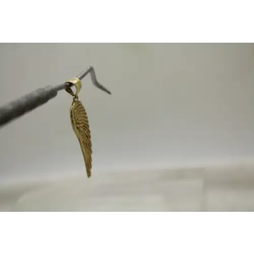 Signed CA 10k  Yellow Gold ANGEL WING pendant