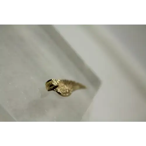 Signed CA 10k  Yellow Gold ANGEL WING pendant