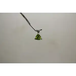 Signed DC 14k W.G. TRILLION CUT PERIDOT SOLITAIRE pendant