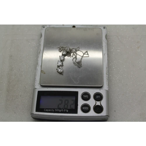 Signed DL .925 S.S. 5 GRADUATED CZ HEARTS pend. necklace 20