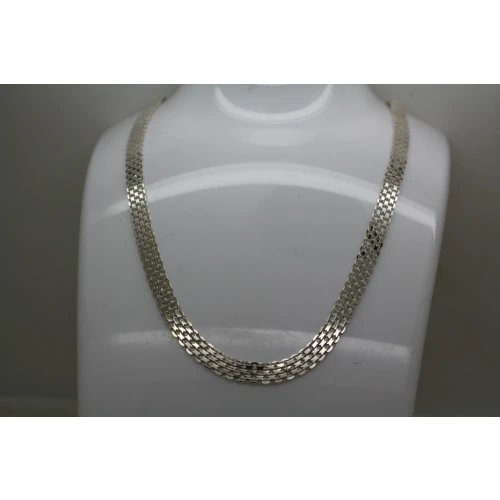 Signed FAS .925 S.S. MESH DESIGN HIGH SHINE necklace 17