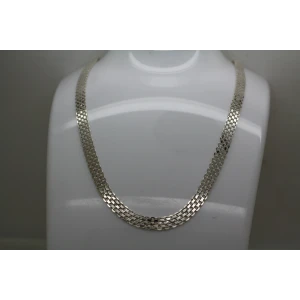 Signed FAS .925 S.S. MESH DESIGN HIGH SHINE necklace 17