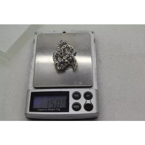 Signed FAS .925 S.S. TANZANITE & DIAMOND accent TENNIS STYLE 7