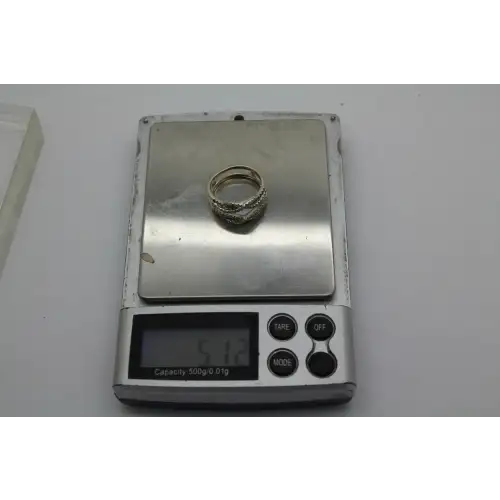 Signed FD 14k .66ctw BLACK & WHITE DIAMOND RING ENHANCER size 6.25 #