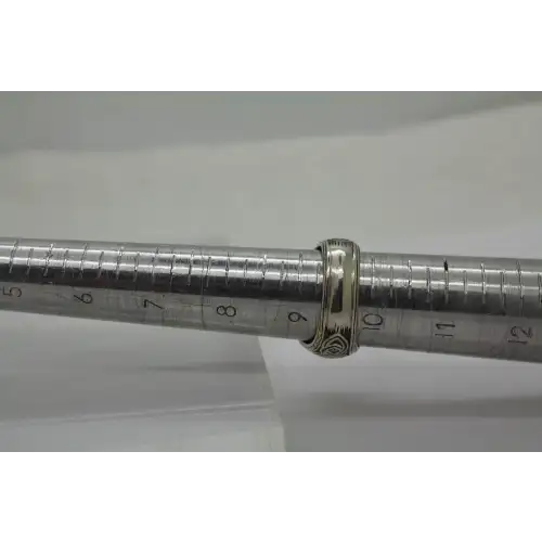 Signed FM .925 S.S. EMERALD CELTIC CROSS TRIQUERTA KNOT ring sz 9.5 #