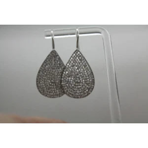 Signed FZN .925 S.S. PAVE CRYSTALS TEARDROP earrings