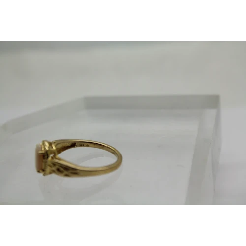 Signed Gold Over .925 S.S. WHITE OPAL SOLITAIRE ring size 10 #