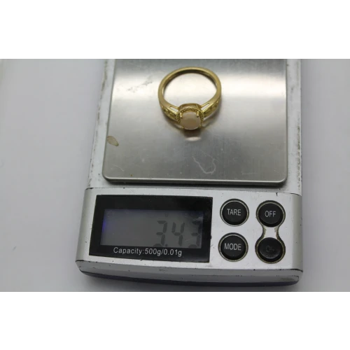 Signed Gold Over .925 S.S. WHITE OPAL SOLITAIRE ring size 10 #