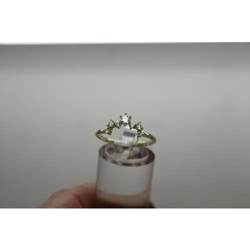 Signed Gold Over .925 S.S. WHITE STONE RING ENHANCER size 8 #