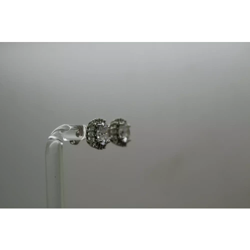 Signed IBB .925 Sterling Silver CZ SQUARE ILLUSION CLUSTER STUD earrings