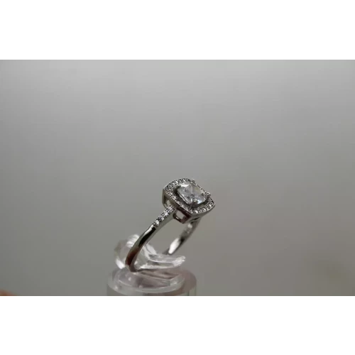 Signed IBB CN .925 S.S. CUBIC ZIRCONIA HALO ring size 8