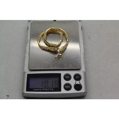 Signed IBB gold over Vermeil .925 S.S. CZ OPEN LINK bracelet 7 1/4