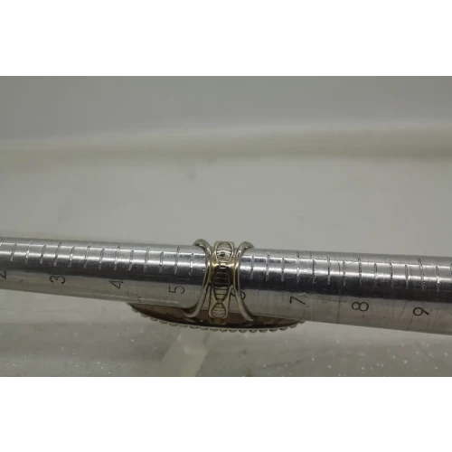 Signed IG .925 S.S. Large ROYSTON TURQUOISE FULL FINGER ring size 5.75