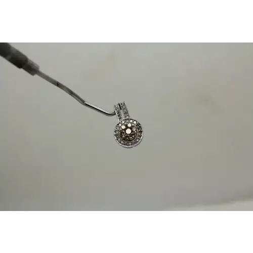 Signed IJDN 14k W.G. .70ctw YELLOW & WHITE DIAMOND CLUSTER pendant