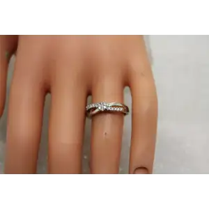 Signed IKS 10k W.G. DIAMOND CLUSTER INFINITY BAND ring size 6.75