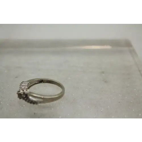 Signed IKS 10k W.G. DIAMOND CLUSTER INFINITY BAND ring size 6.75