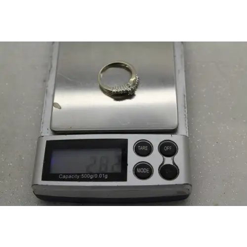 Signed IKS 10k W.G. DIAMOND CLUSTER INFINITY BAND ring size 6.75