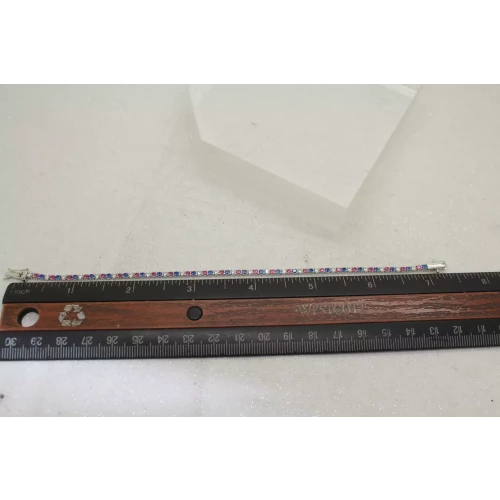Signed JCL .925 S.S. RED, WHITE & BLUE thin TENNIS bracelet 7