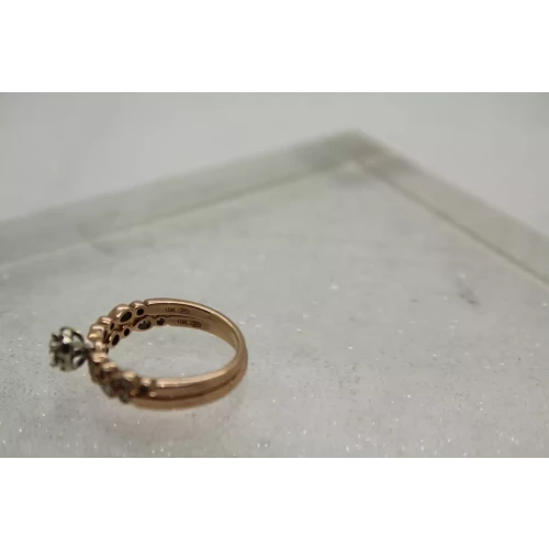 Signed JD 10k Rose Gold .27ctw DIAMOND HALO WEDDING SET size 6.75