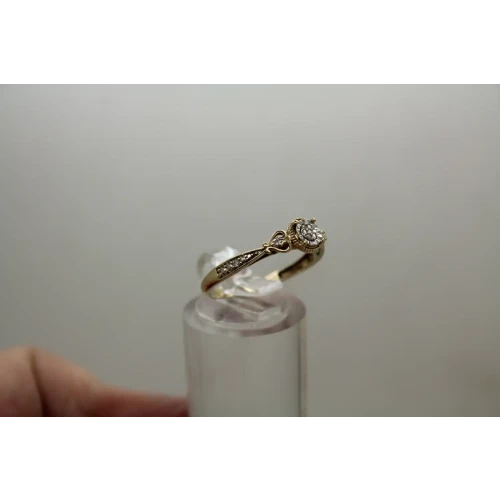 Signed JD 10k Y.G. DIAMOND HEART FANCY BAND PROMISE ring size 7