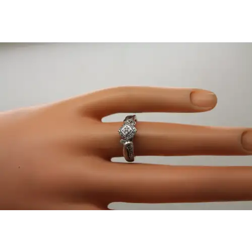 Signed JD .925 S.S. DIAMOND HALO SWIRL BAND ring size 6.75