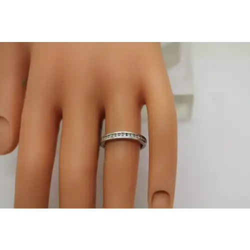 Signed JH .925 S.S. CUBIC ZIRCONIA ANNIVERSARY STYLE band size 6 #