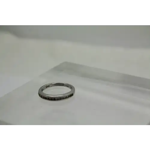 Signed JH .925 S.S. CUBIC ZIRCONIA ANNIVERSARY STYLE band size 6 #