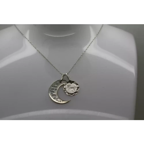 Signed LA .925 S.S. MOM-LOVE YOU TO THE MOON AND BACK necklace 21