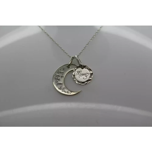 Signed LA .925 S.S. MOM-LOVE YOU TO THE MOON AND BACK necklace 21