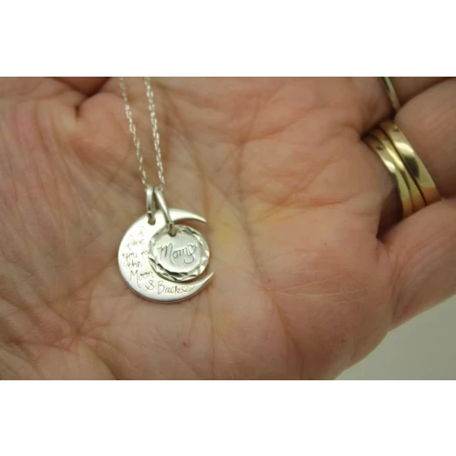 Signed LA .925 S.S. MOM-LOVE YOU TO THE MOON AND BACK necklace 21