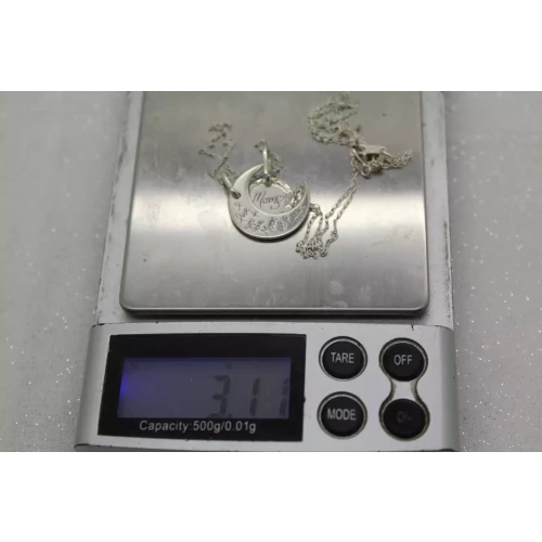Signed LA .925 S.S. MOM-LOVE YOU TO THE MOON AND BACK necklace 21