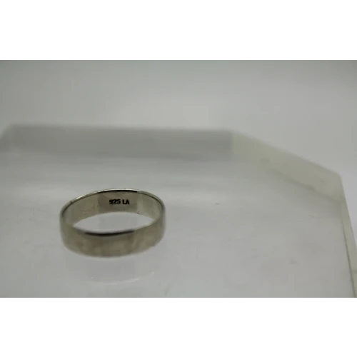 Signed LA .925 S.S. SISTER DOUBLE HEART BAND ring size 6