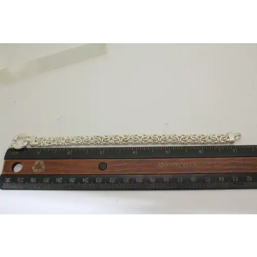 Signed LIRM ITALY .925 S.S. FLATTENED BYZANTINE LINK bracelet 7