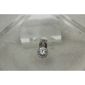 Signed MEDA .925 S.S. Large CZ HALO SLIDER pendant