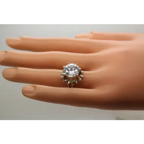 Signed MEXICO .925 S.S. 6.0ct CLEAR CZ SOLITAIRE ring size 7