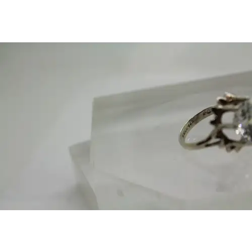 Signed MEXICO .925 S.S. 6.0ct CLEAR CZ SOLITAIRE ring size 7