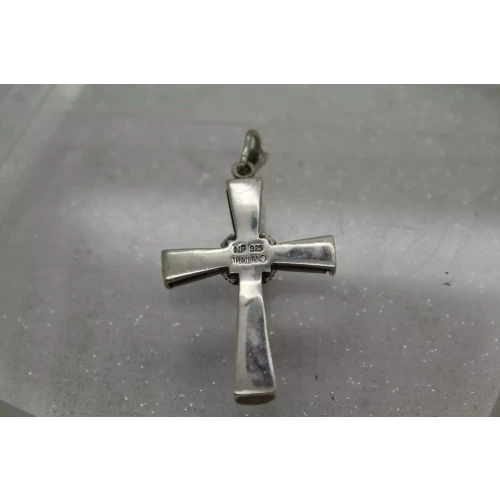 Signed NF .925 S.S. BLACK ONYX & MARCASITE CROSS pendant