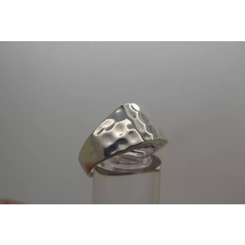Signed NF .925 S.S. CHUNKY HAMMERED MODERN DESIGN ring size 10