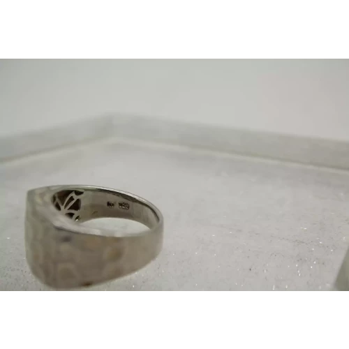 Signed NF .925 S.S. CHUNKY HAMMERED MODERN DESIGN ring size 10