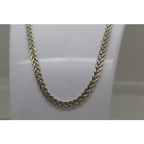 Signed OTC .925 S.S. FLAT WHEAT / SPIGA LINK CHAIN necklace 17 1/2