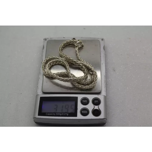 Signed OTC .925 S.S. FLAT WHEAT / SPIGA LINK CHAIN necklace 17 1/2