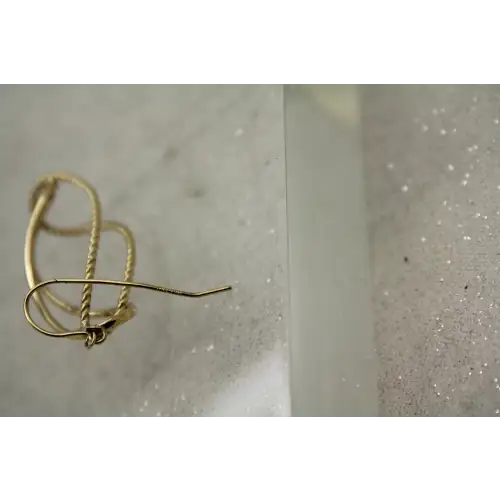 Signed RCI 14k Y.G. ROPE & SOLID TWIST DESIGN DANGLE earrings