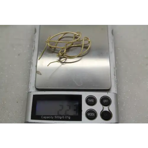 Signed RCI 14k Y.G. ROPE & SOLID TWIST DESIGN DANGLE earrings