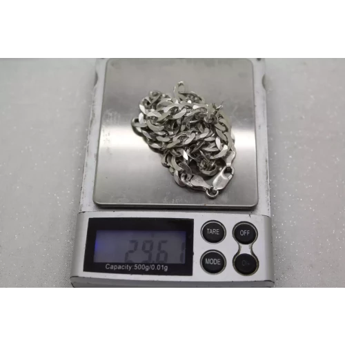 Signed RL .925 S.S. 7mm CURB CHAIN 20
