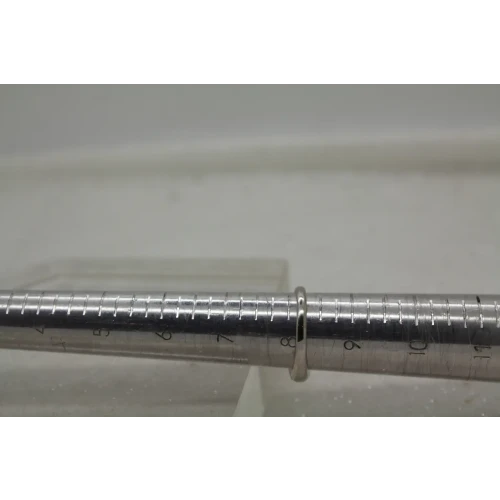 Signed Rodium Plated 10k Y.G. BLUE TOPAZ BAND ring size 8.25