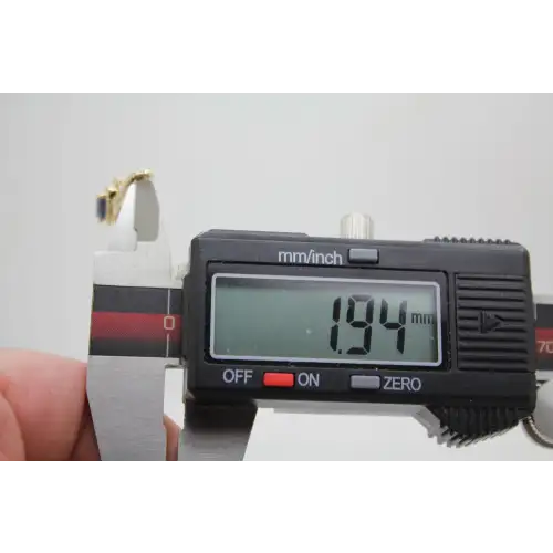 Signed ROYAL 14k Y.G. BLUE SAPPHIRE & DIAMOND HALO pendant # (4)